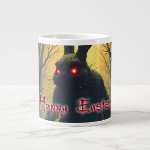 The Spooky Easter Bunny in the Shadowy Forest Large Coffee Mug