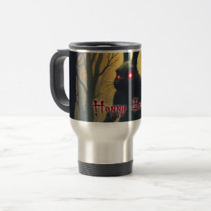 The Spooky Easter Bunny in the Shadowy Forest Travel Mug