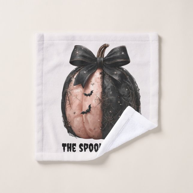The Spooky Mum Halloween Pumpkin Wash Cloth (Wash Cloth)
