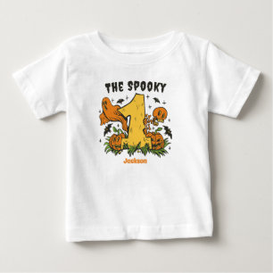 The Spooky One Halloween 1st Birthday Pumpkin Baby T-Shirt