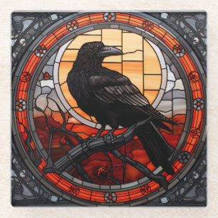 The Spooky Raven Stained Glass Coaster