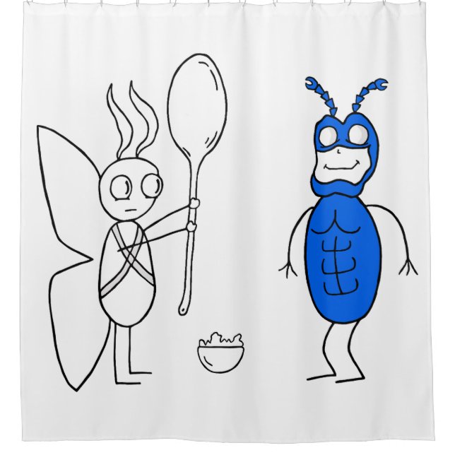 The SPOOOOOOOONNNN Is Too Big Shower Curtain (Front)