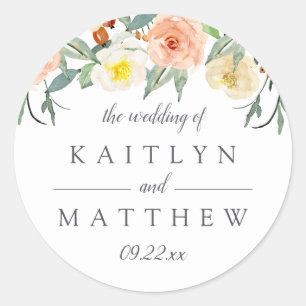 The Spring Blossoms Wedding Collection Classic Round Sticker