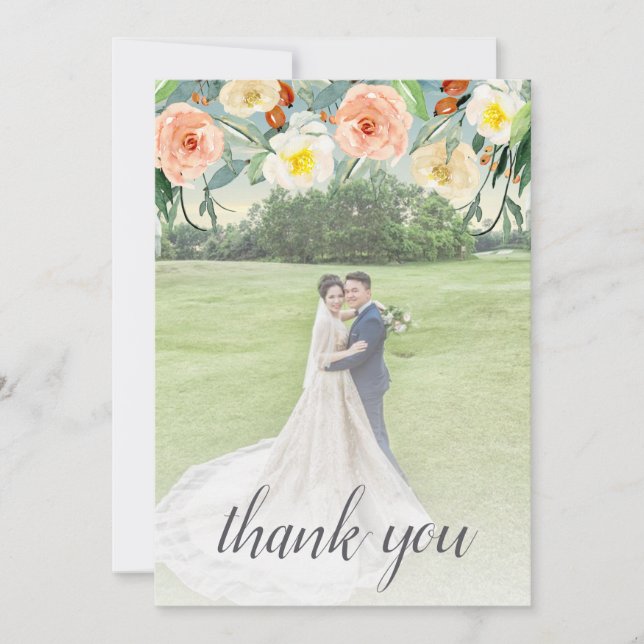 The Spring Blossoms Wedding Collection Thank You Card (Front)