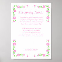 The Spring Fairies Poem Print
