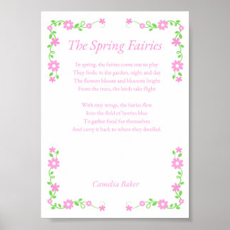 The Spring Fairies Poem Print