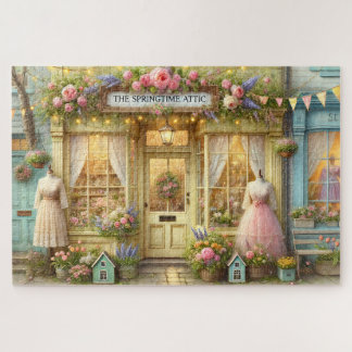 The Springtime Attic Vintage Dress Shop Jigsaw Puzzle