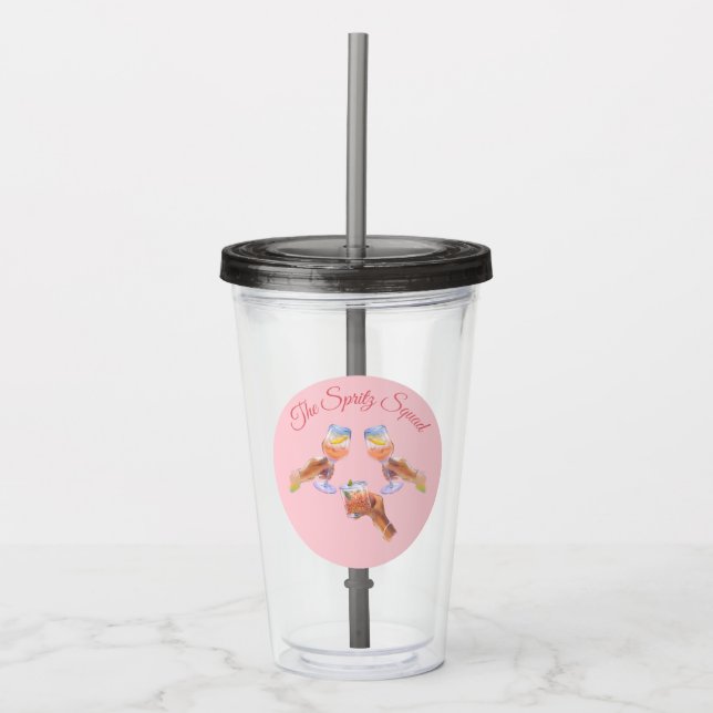 The Spritz Squad | Bachelorette Party Bridal Squad Acrylic Tumbler (Front)