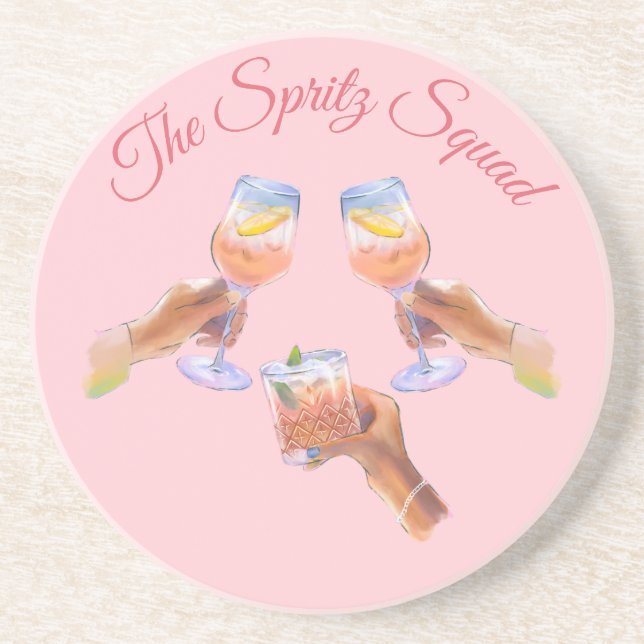 The Spritz Squad | Bachelorette Party Bridal Squad Coaster (Front)