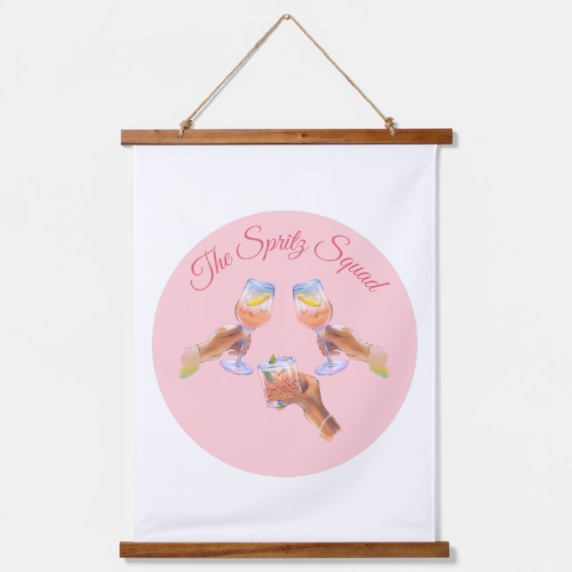 The Spritz Squad | Bachelorette Party Bridal Squad Hanging Tapestry (Front)