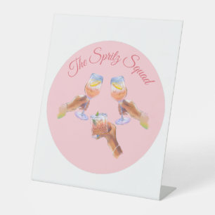 The Spritz Squad   Bachelorette Party Bridal Squad Pedestal Sign