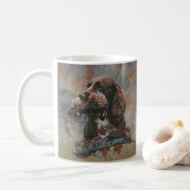 The Sprocker Spaniel , Gun dog art      Coffee Mug (With Donut)