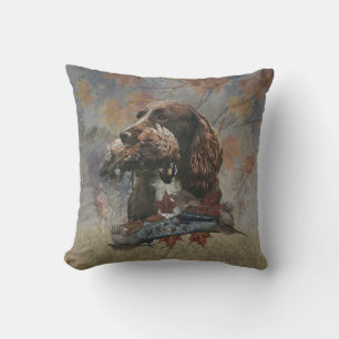 The Sprocker Spaniel , Gun dog art Cushion