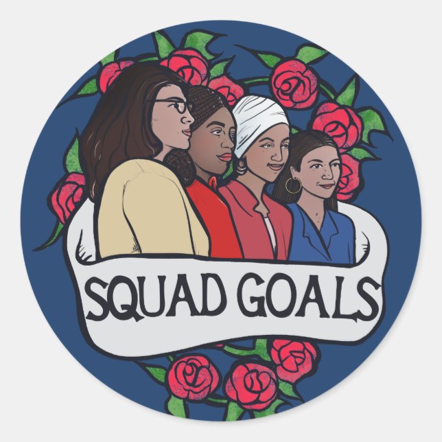 "The Squad " Classic Round Sticker (Front)