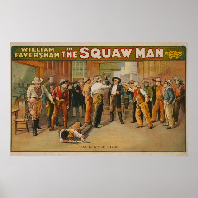 The Squaw Man Western Drama Theatre Poster (Front)