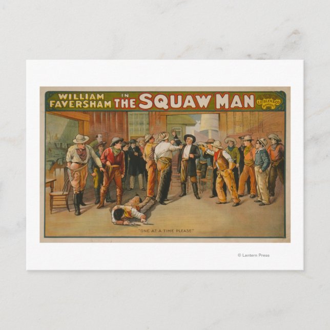 The Squaw Man Western Drama Theatre Poster Postcard (Front)