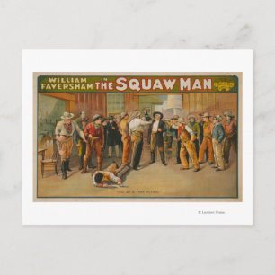 The Squaw Man Western Drama Theatre Poster Postcard