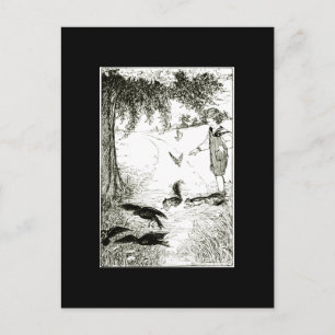 THE SQUIRRELS CHASED THE CROWS POSTCARD