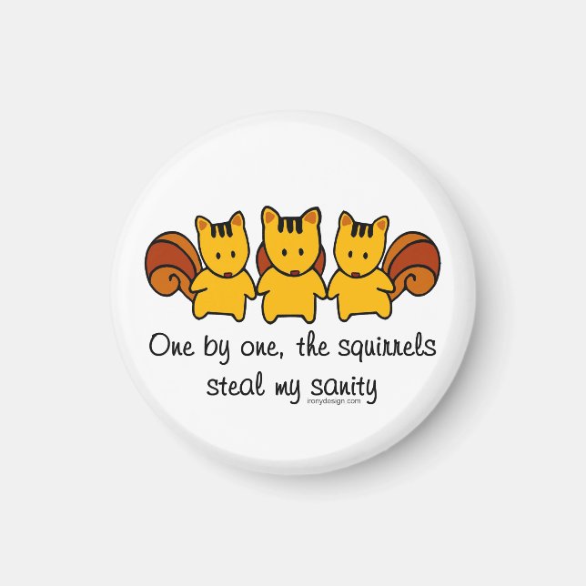 The squirrels steal my sanity magnet (Front)