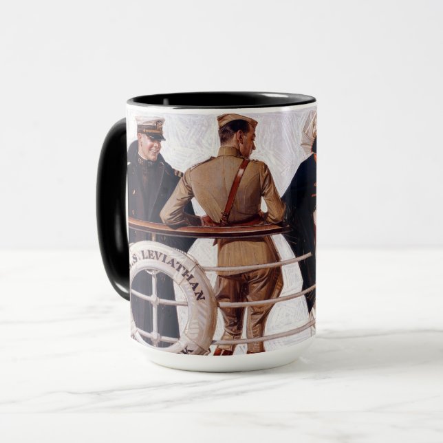 The SS Leviathan, 1918 by J. C. Leyendecker Mug (Front Left)