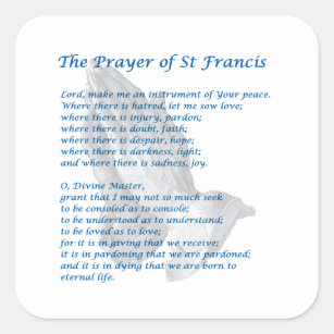 The St Francis Prayer Square Sticker