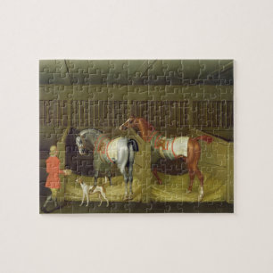 The Stables and Two Famous Running Horses belongin Jigsaw Puzzle