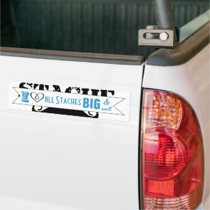 The Stache Moustache Pattern Bumper Sticker