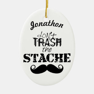 The Stache Moustache Pattern Ceramic Tree Decoration