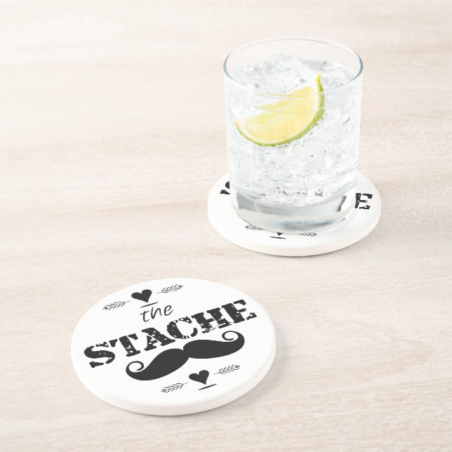 The Stache Moustache Pattern Coaster (Side)