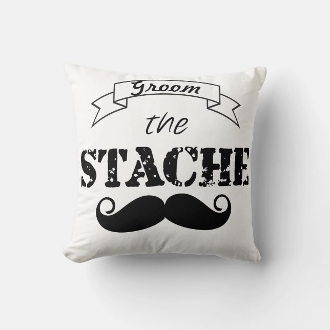 The Stache Moustache Pattern Cushion (Front)