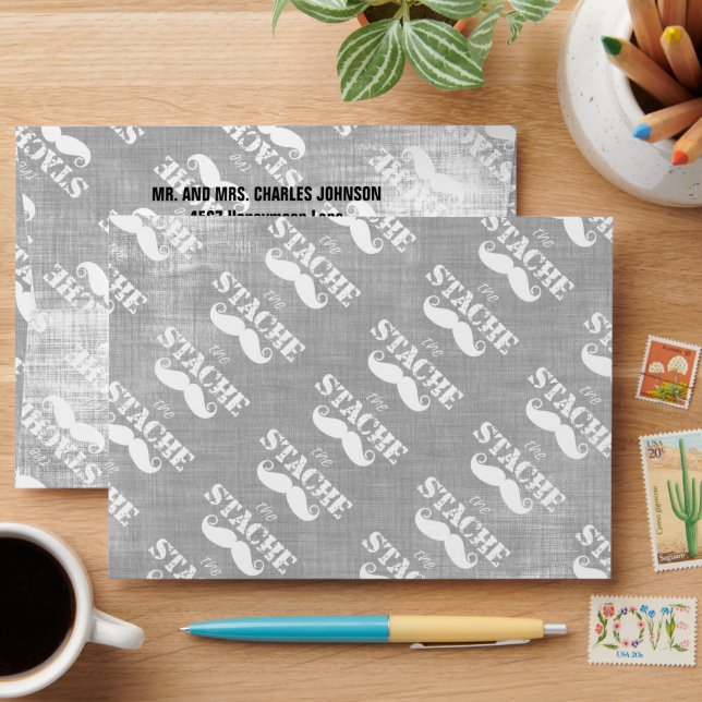 The Stache Moustache Pattern Envelope (Desk)