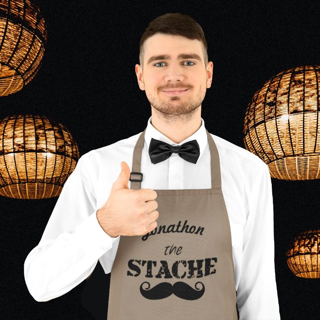 The Stache Moustache Pattern Long Apron (Creator Uploaded)