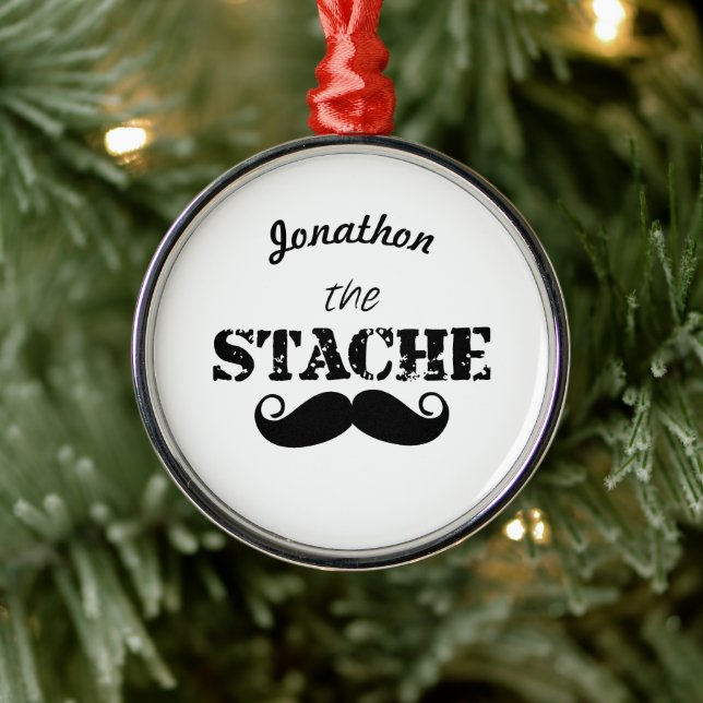 The Stache Moustache Pattern Metal Tree Decoration (Tree)