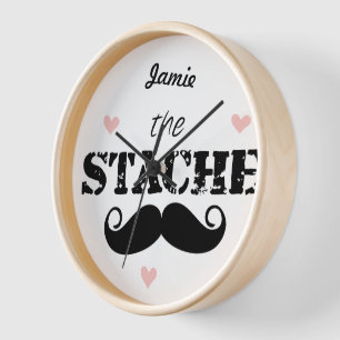 The Stache Moustache Pattern Wall Clock