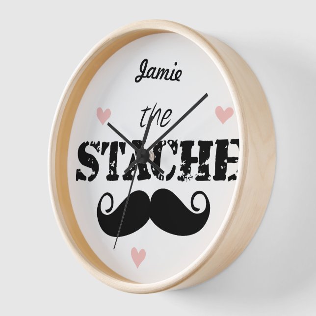 The Stache Moustache Pattern Wall Clock (Angle)