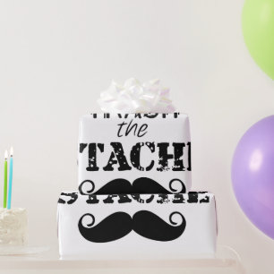The Stache Moustache Pattern Wrapping Paper