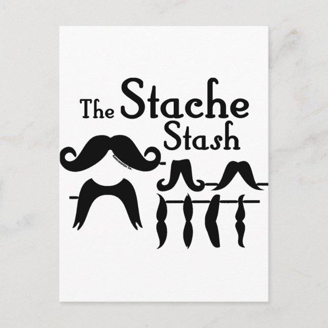 The Stache Stash Postcard (Front)