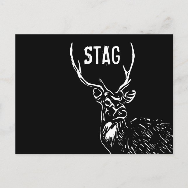 The Stag, Bachelor Party postcard invite (Front)