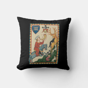 The Stag Hunt, 14th Century Mediaeval Art Cushion