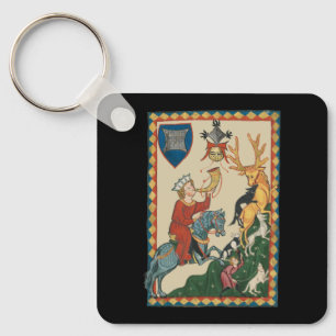 The Stag Hunt, 14th Century Mediaeval Art Key Ring