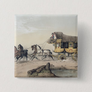 The Stage Coach 15 Cm Square Badge