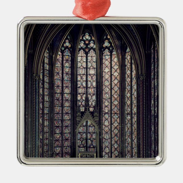 The stained glass window metal tree decoration (Front)