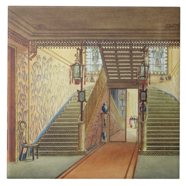 The Staircase, from Views of the Royal Pavilion, B Tile (Front)