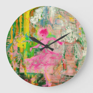 The Stalker - Neon Ballet Chaos Large Clock