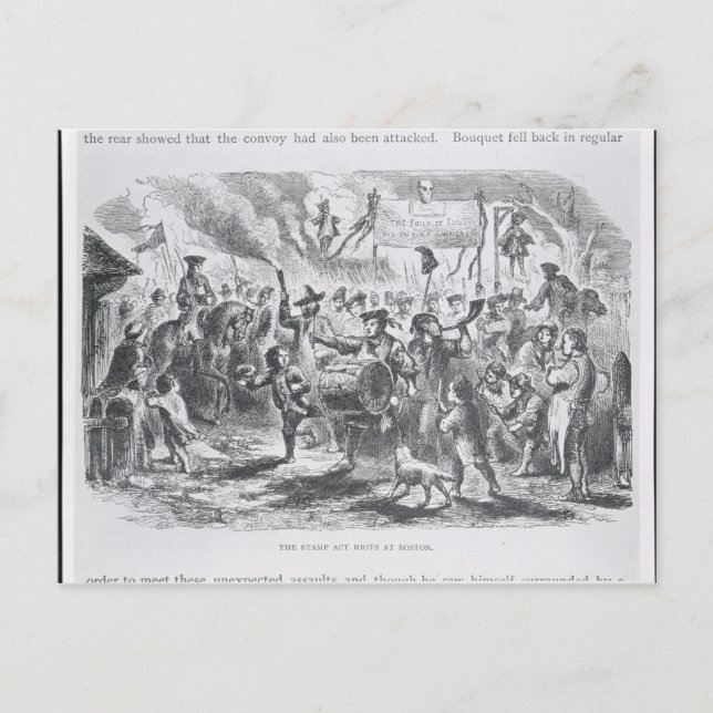 The Stamp Act Riots at Boston Postcard (Front)
