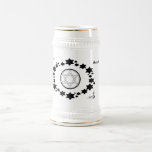 The Star of David - Beer Stein<br><div class="desc">The Jewish Holiday Hanukkah. This black and white design features the "Star of David". Stars surround the Star of David in an oval shape. The corners are decorated with leaves and the Star of David. "Hanukkah 2014" is printed on the mug. These mugs are available in an assortment of styles,...</div>