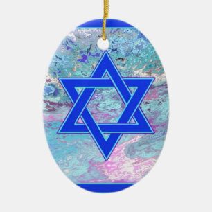 The Star of David on Marble Ceramic Tree Decoration