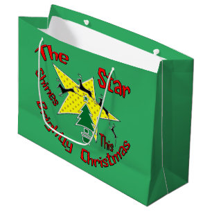 The star shines brightly this Christmas Large Gift Bag