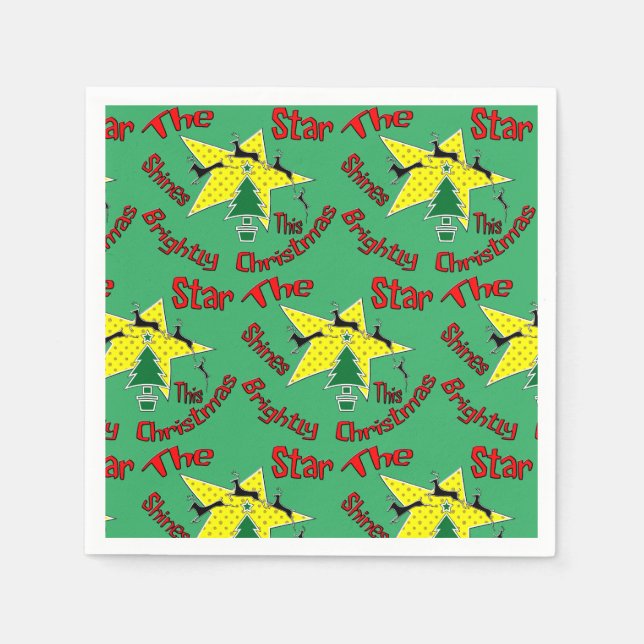 The star shines brightly this Christmas  Napkin (Front)
