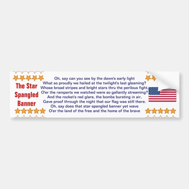 The Star Spangled Banner bumper sticker (Front)
